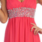CLEARANCE - Celavie 7003 V-Neck Empire Dress Chiffon A-Line (Size S)