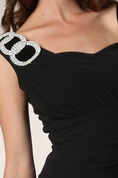 LIQUIDACIÓN - Vestido elegante negro Celavie 6031s para invitada de boda (Talla XL)