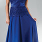 LIQUIDACIÓN - Cinderella Divine 1452 - Vestido largo negro con top de encaje y cuello en V (Talla 2XL)