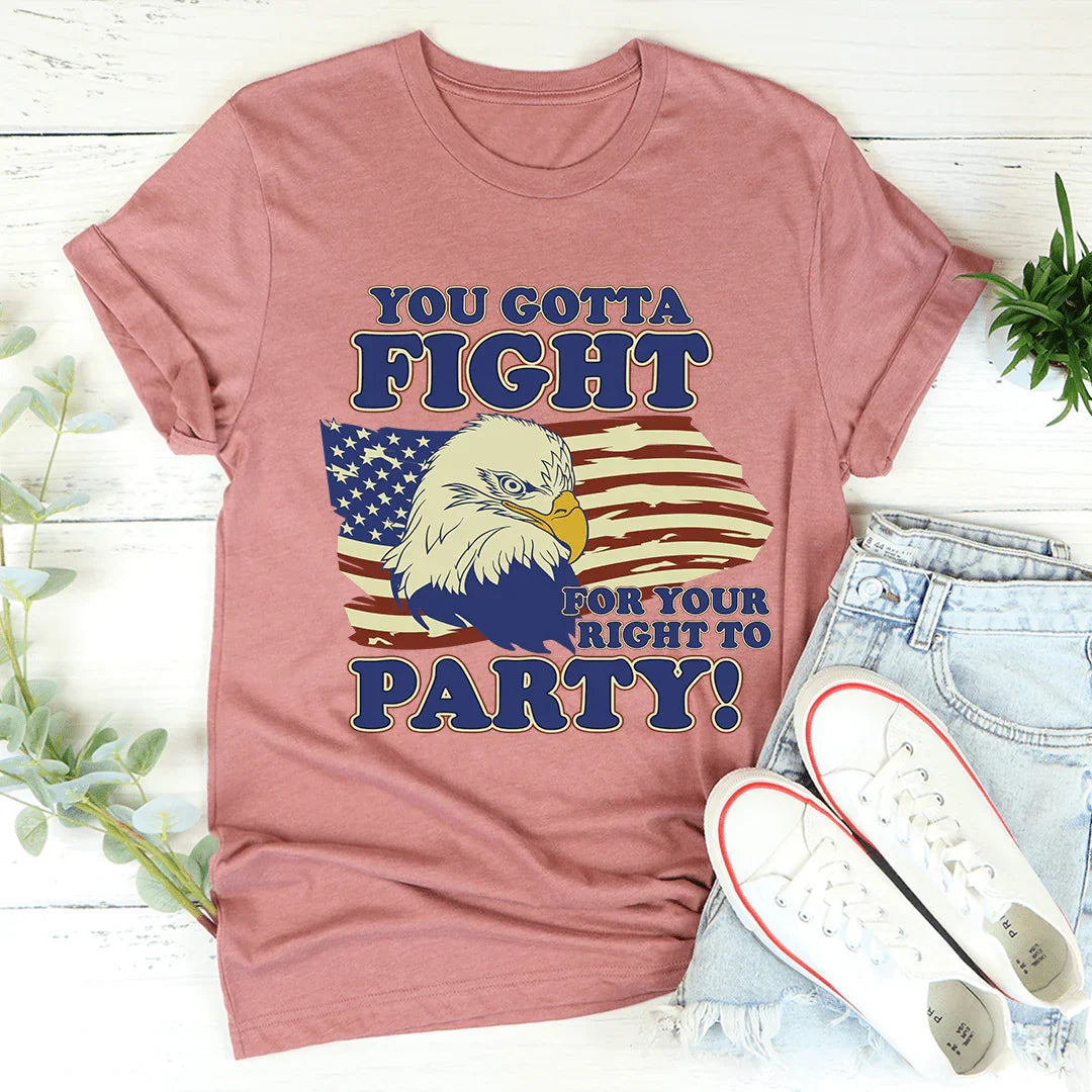 Retro Party Lyric Graphic T-Shirt – "You Gotta Fight For Your Right To Party"