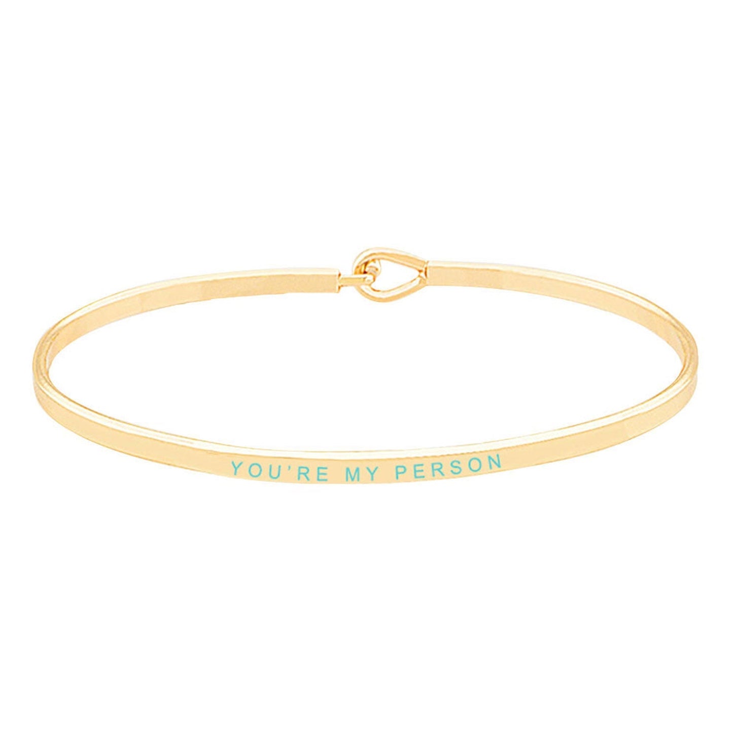 You're My Person Brass Thin Metal Hook Bracelet