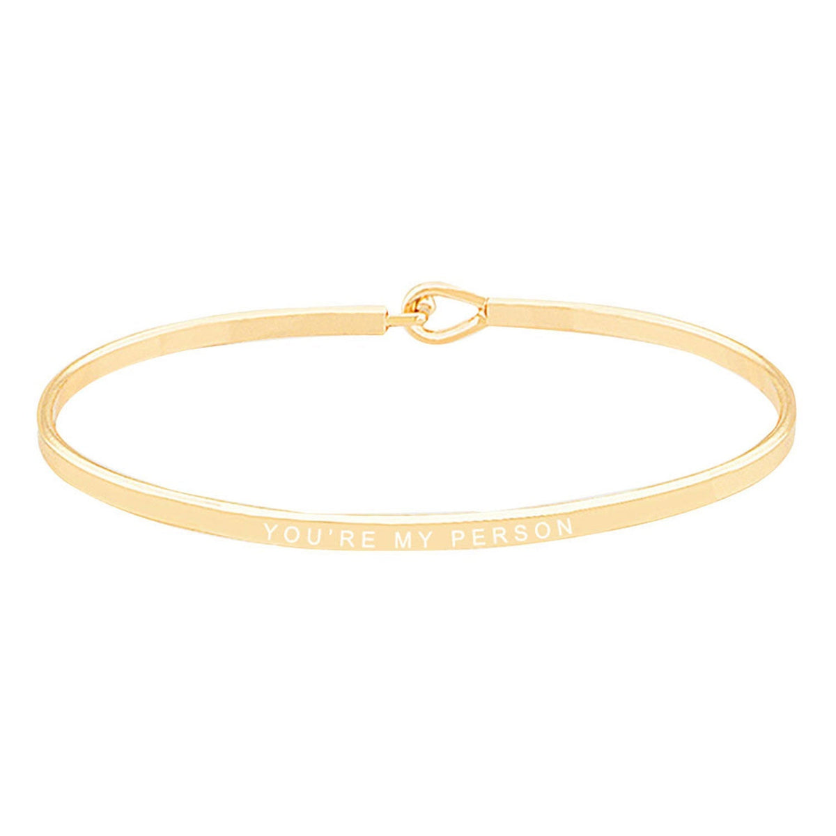 You're My Person Brass Thin Metal Hook Bracelet