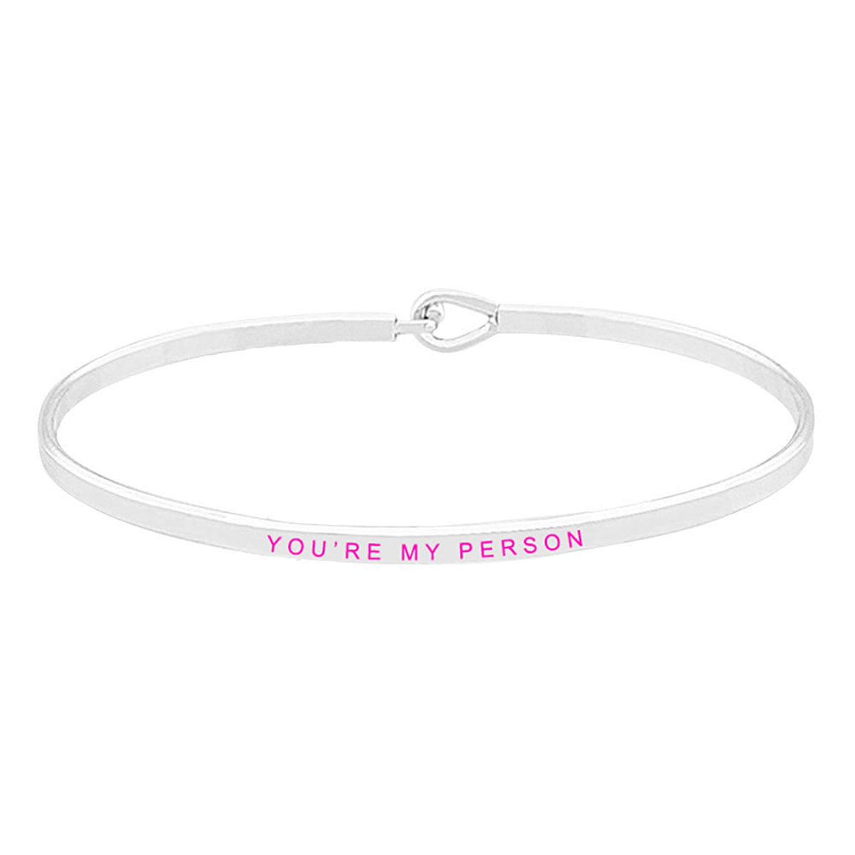 You're My Person Brass Thin Metal Hook Bracelet