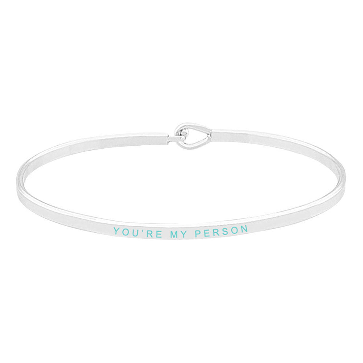You're My Person Brass Thin Metal Hook Bracelet