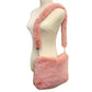 Zipper Closure  Solid Faux Fur Crossbody Bag
