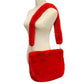 Zipper Closure  Solid Faux Fur Crossbody Bag