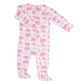 Pink Elephant Zipper Footie