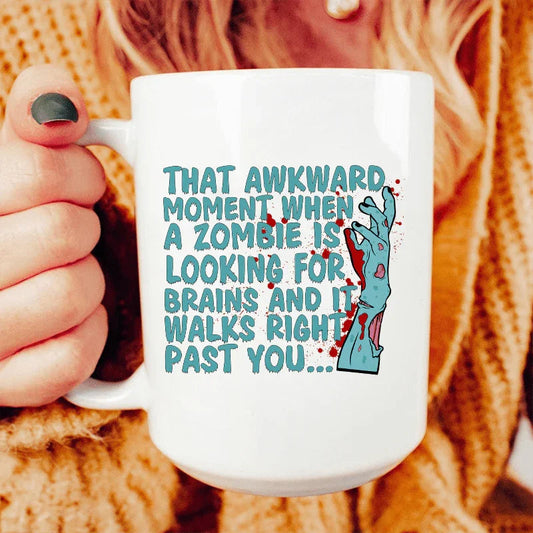 Taza de cerámica "Zombi buscando cerebros" 444 ml