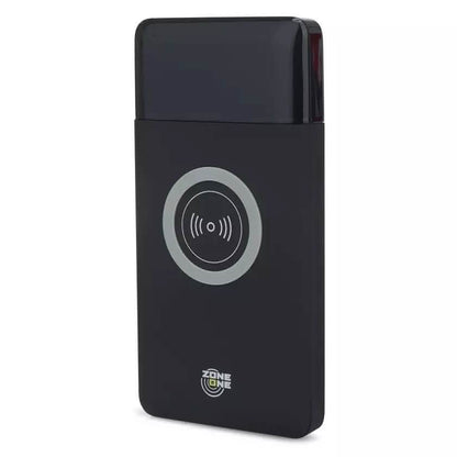 Batería portátil de 15 000 mAh Zone One con LED, doble USB y carga inalámbrica